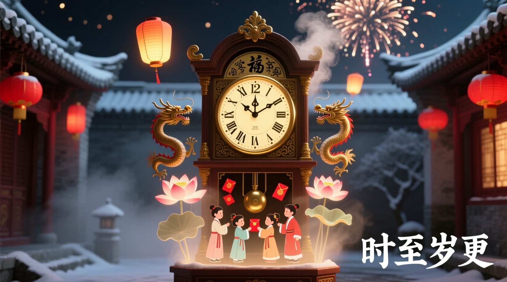 a clock showing changes for the new year