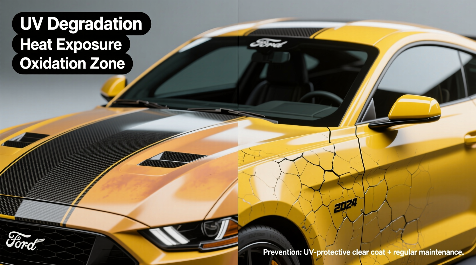 2024 mustang carbon yellowing