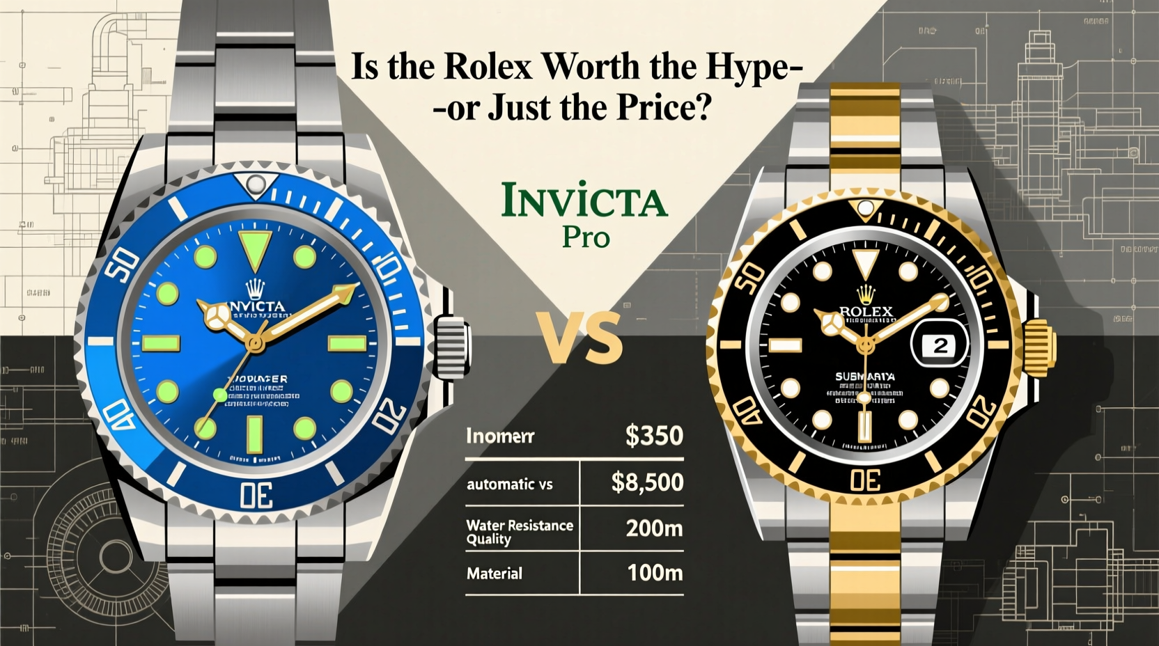 invicta pro diver vs rolex submariner is the rolex worth the hype or just the price
