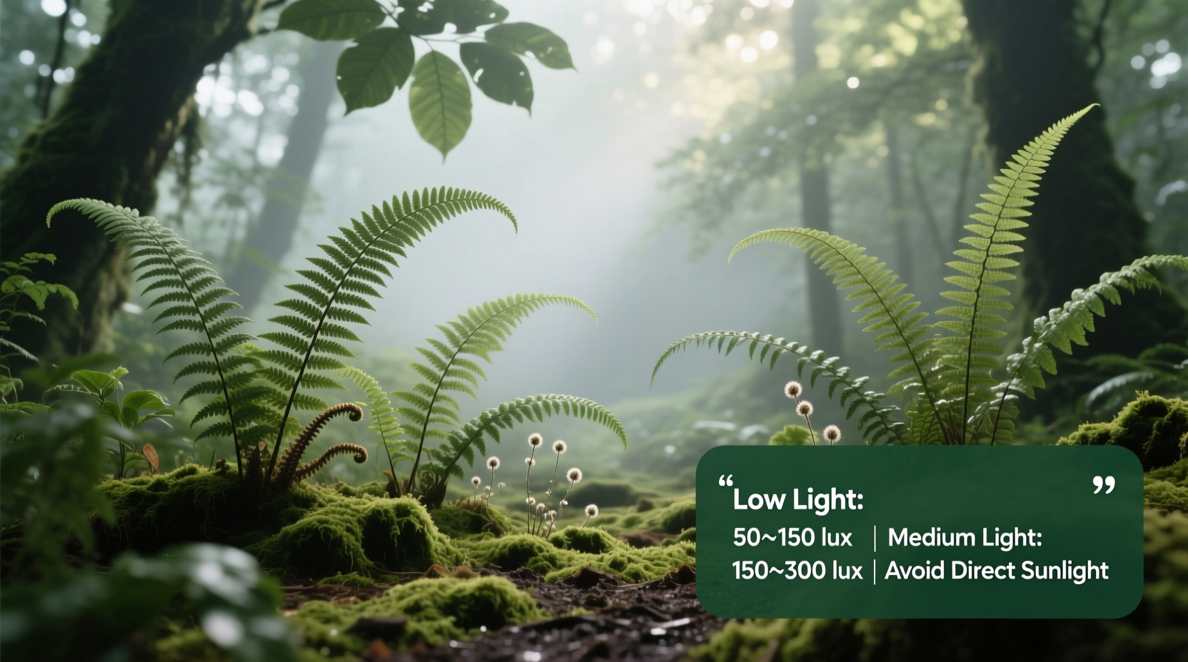 how much light do ferns need