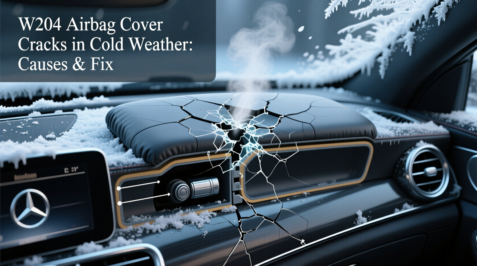 w204 airbag cover crack cold