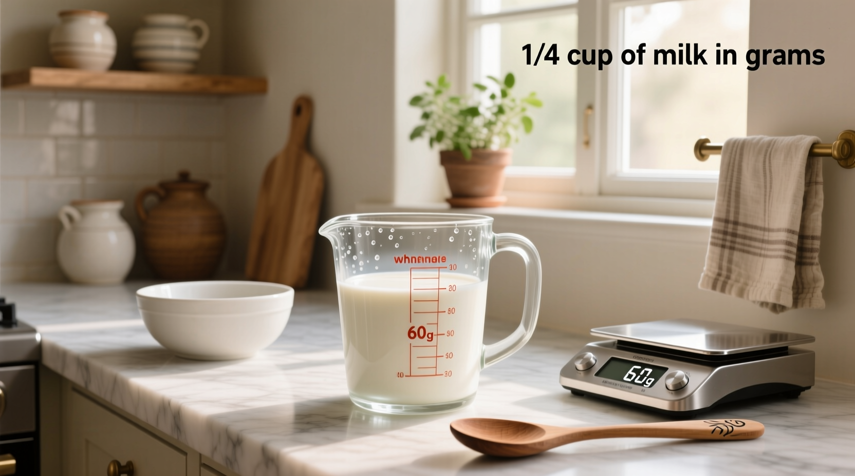 1/4 cup of milk in grams quick conversion guide