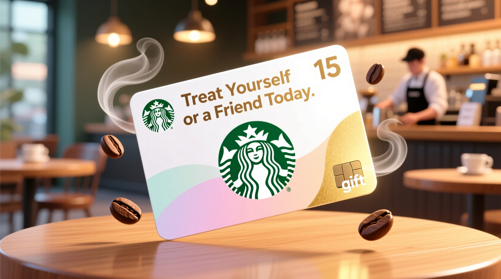 starbucks 15 gift card treat yourself or a friend today