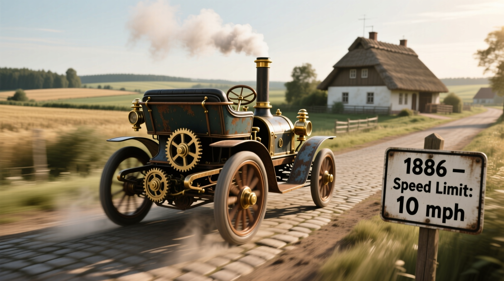 how fast did the first car go