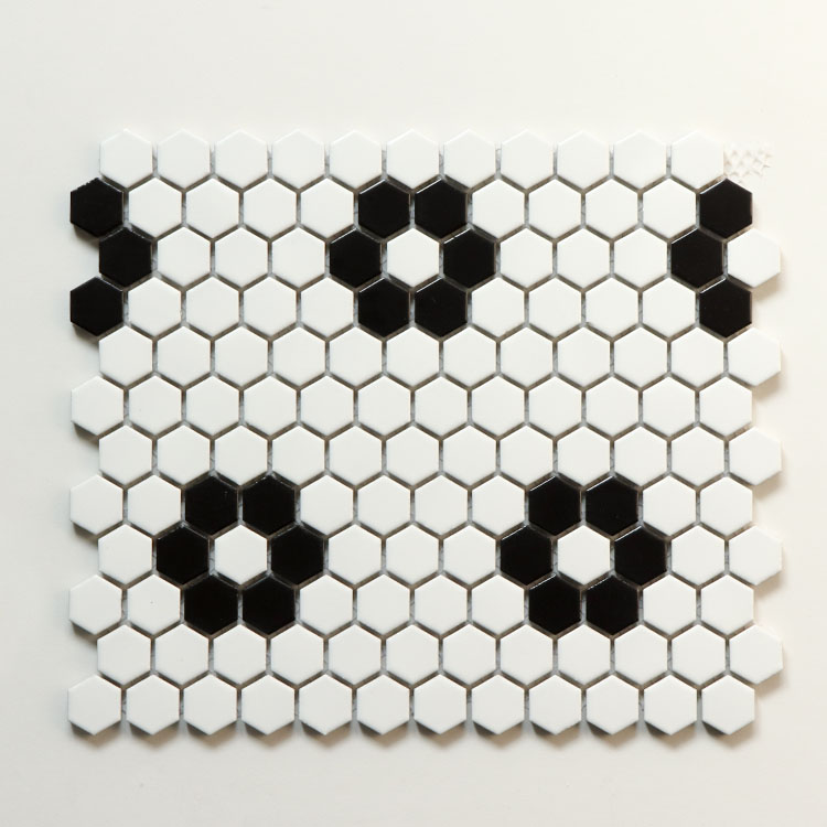 Pearl White Hexagon Ceramic Mosaic Art Tile Ceramic For Bathroom Ceramic Tile Mosaic