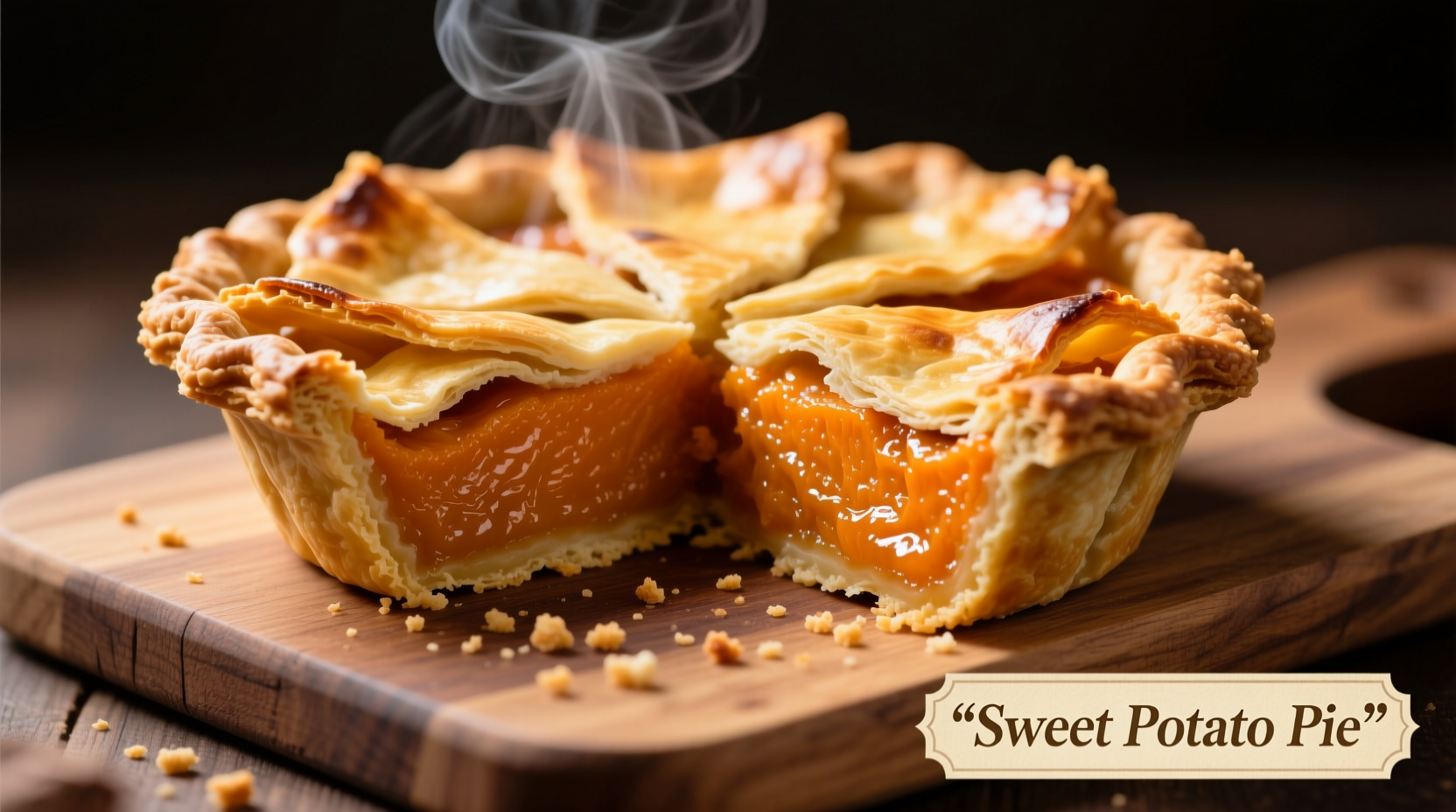 Perfect golden sweet potato pie with flaky crust