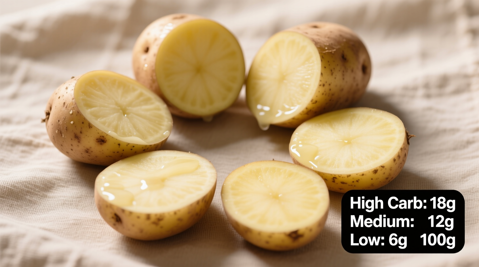 Potato varieties showing carb differences