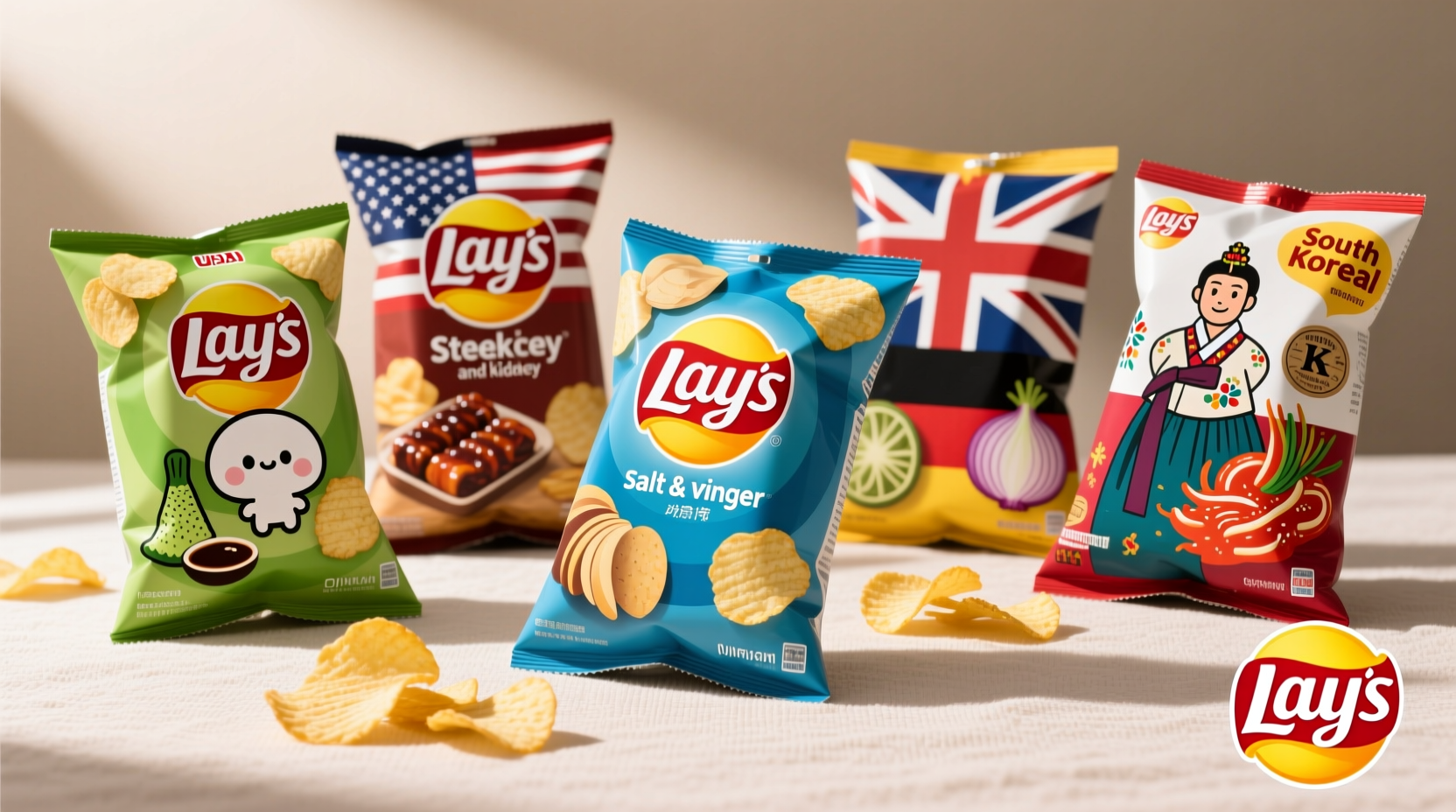 Lay's potato chips varieties from different countries