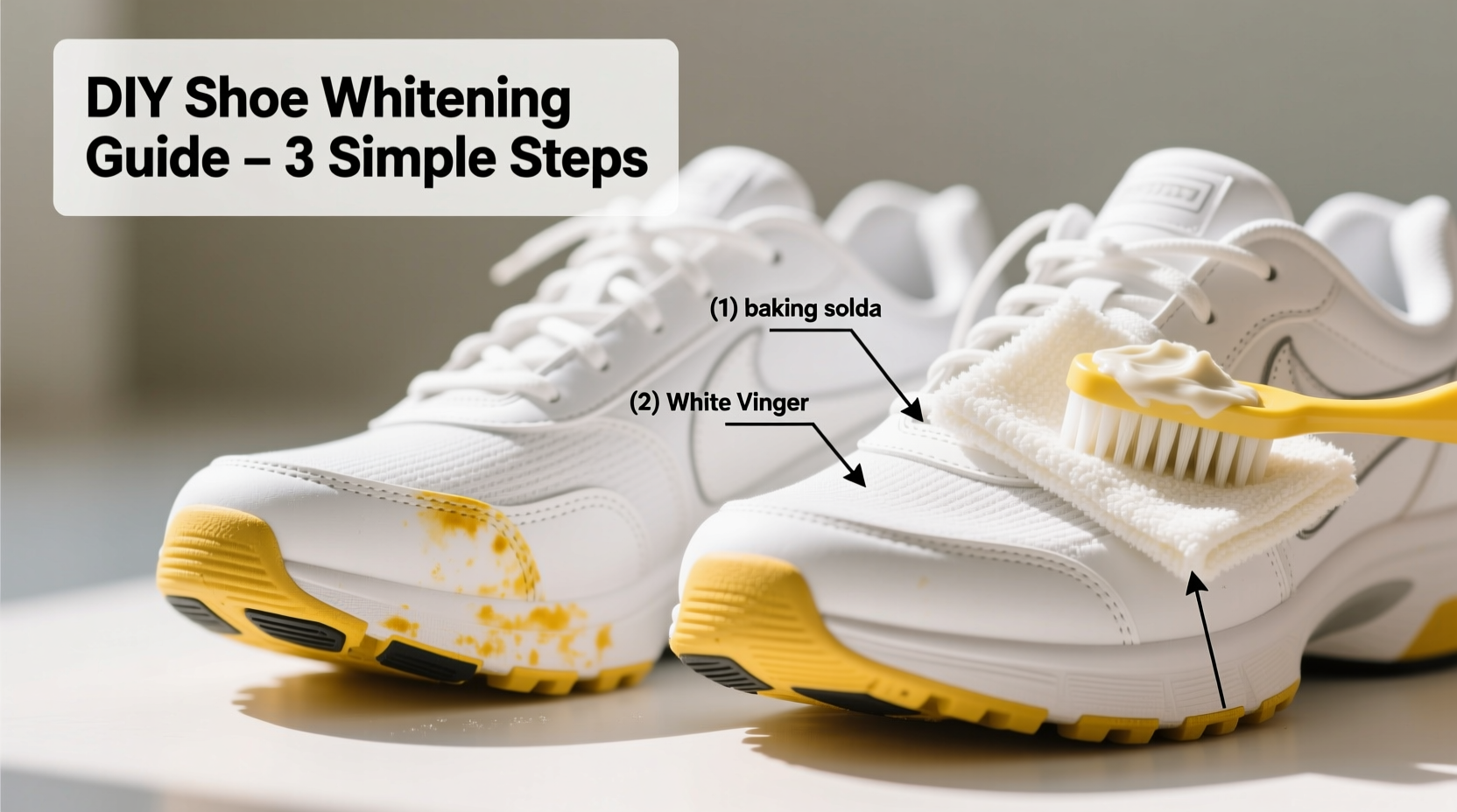 effective and easy methods to remove yellow stains from white shoes at home