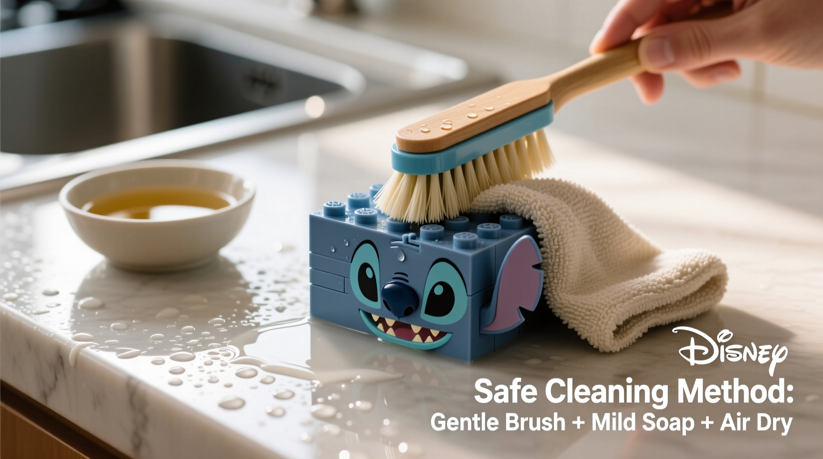 effective and safe methods to clean disney stitch building blocks without damage
