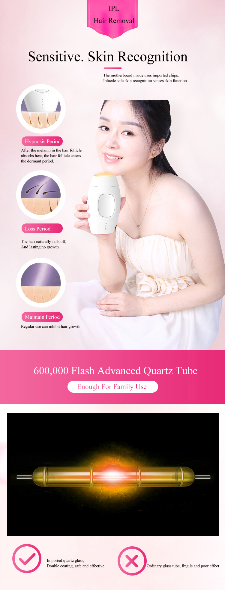 Mini Handset Portable Skin Rejuvenation Display Laser Painless Permanent Hair Removal Remover Epilator Machine Ipl At Home