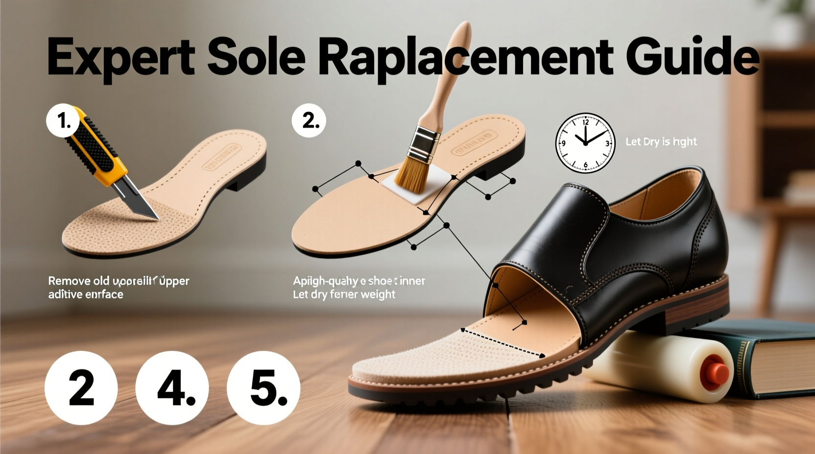 a step by step guide to expertly changing the sole of your shoe at home
