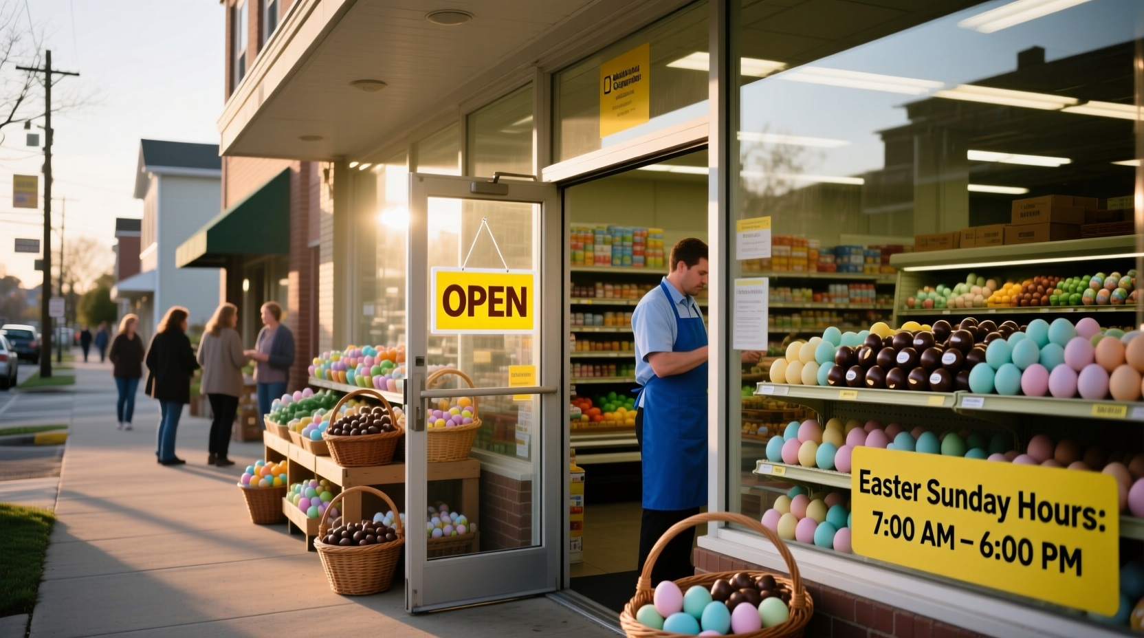 are grocery stores busy on easter sunday