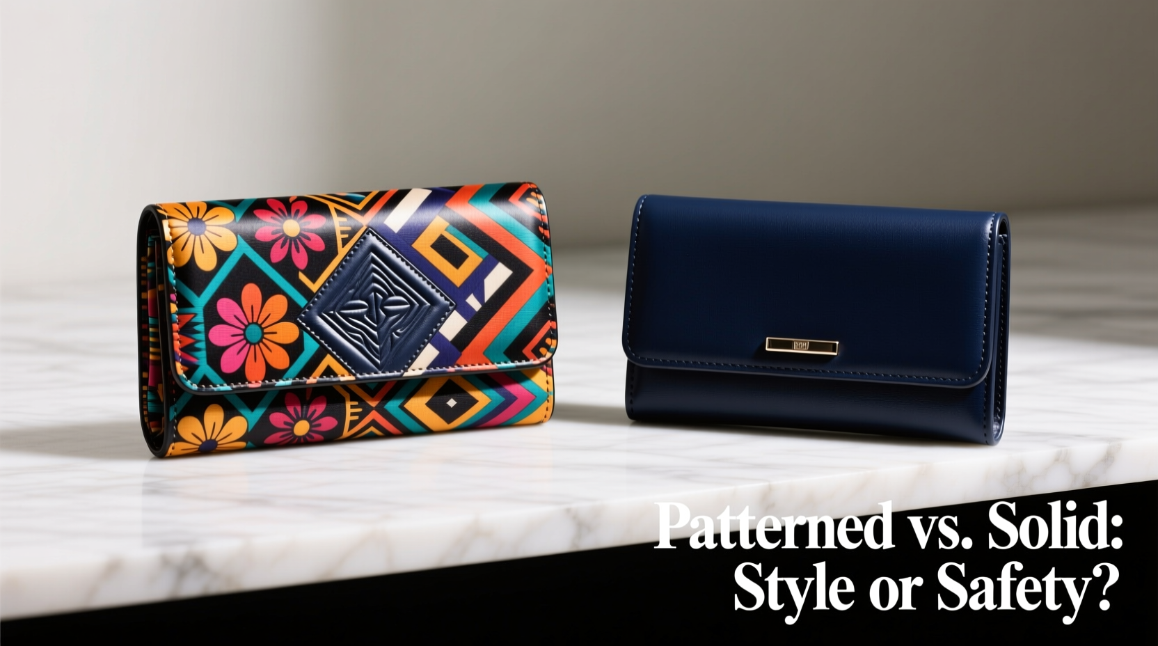 are patterned wallets going out of style or are solid colors just safer
