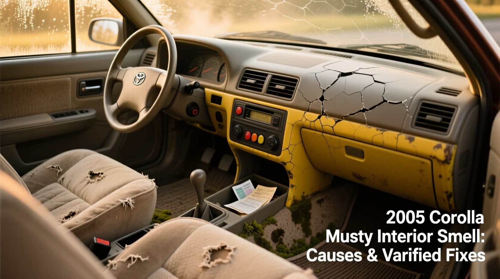 corolla 2005 musty interior cause fix