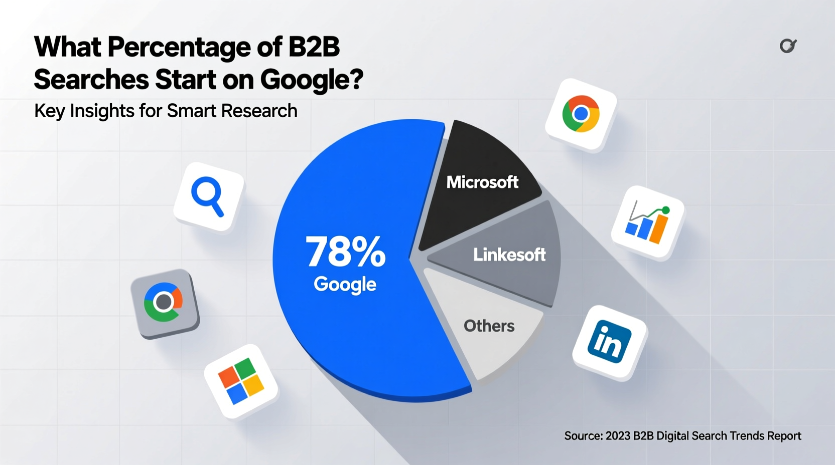 what percentage of b2b searches start on google