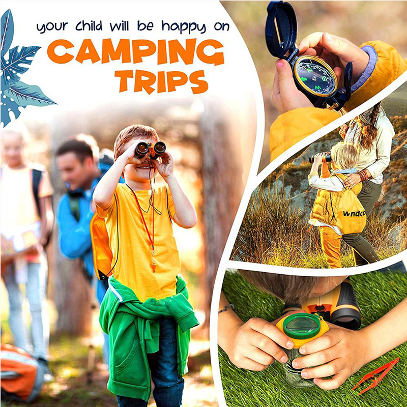 Kids Explorer Kit - 10Pieces Kids Outdoor Kit - Kids Camping Set Adventure Kit for Girls and Boys - Outdoor Educational Toys