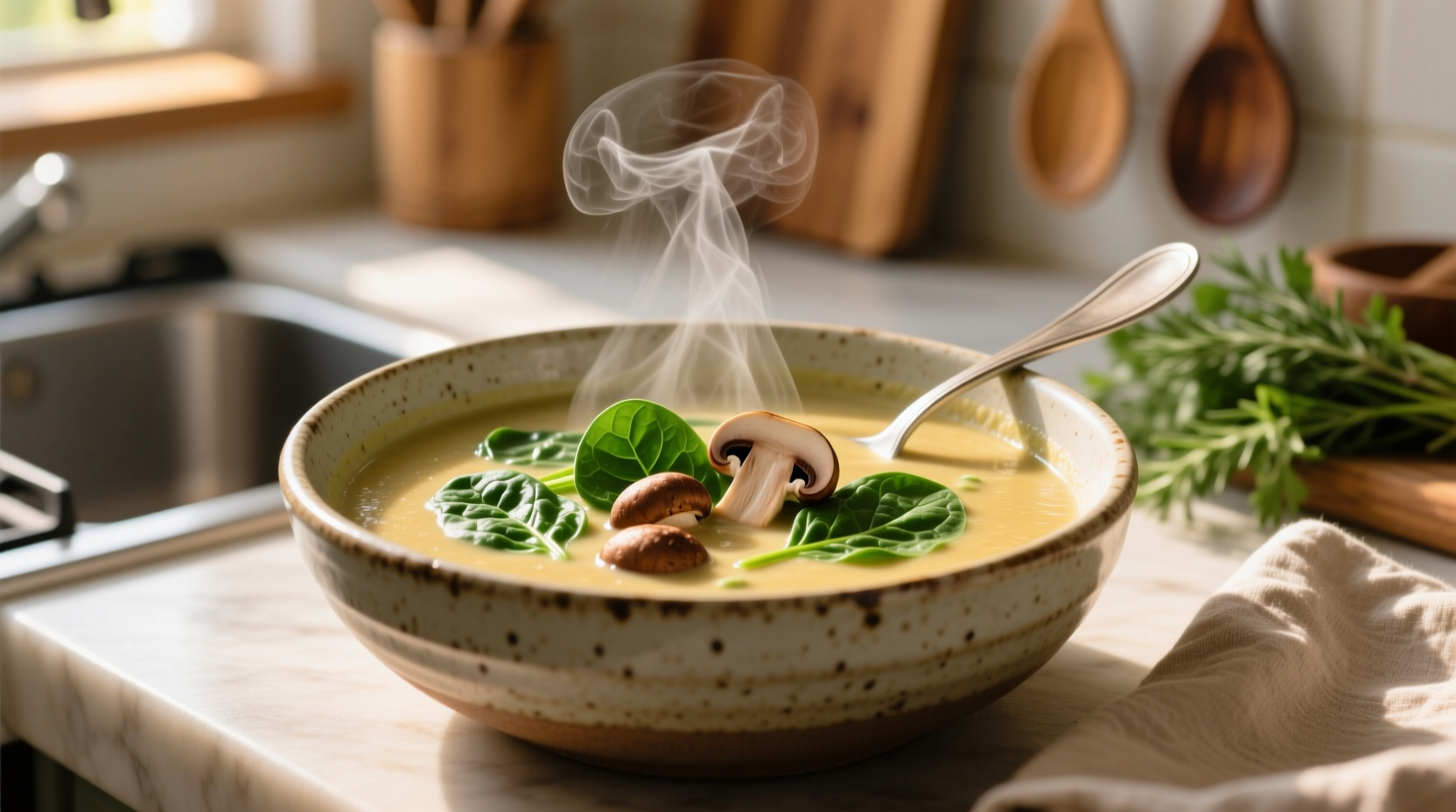 Perfect Spinach Mushroom Soup Recipe in 30 Minutes