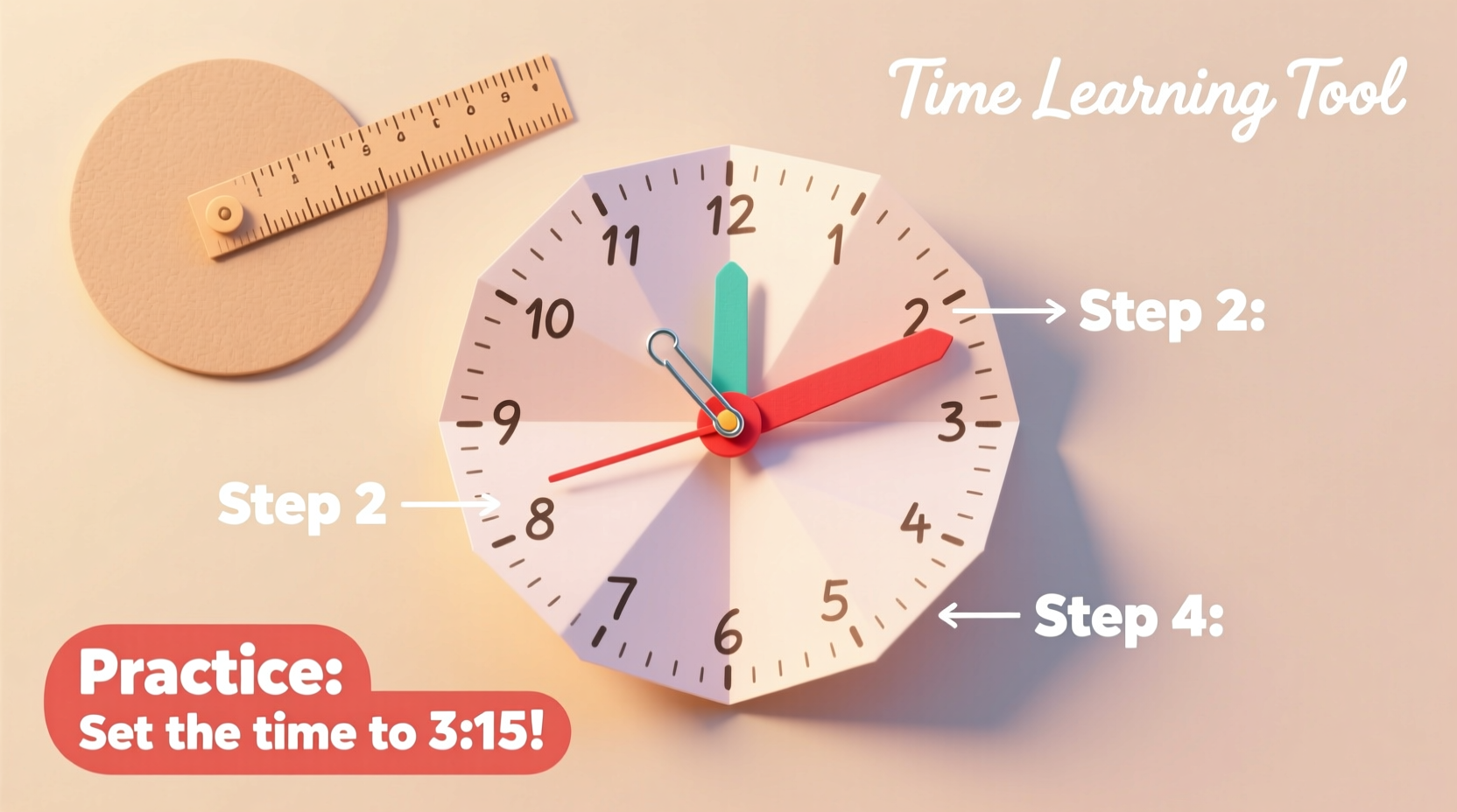 simple step by step guide to crafting an easy paper clock for learning time