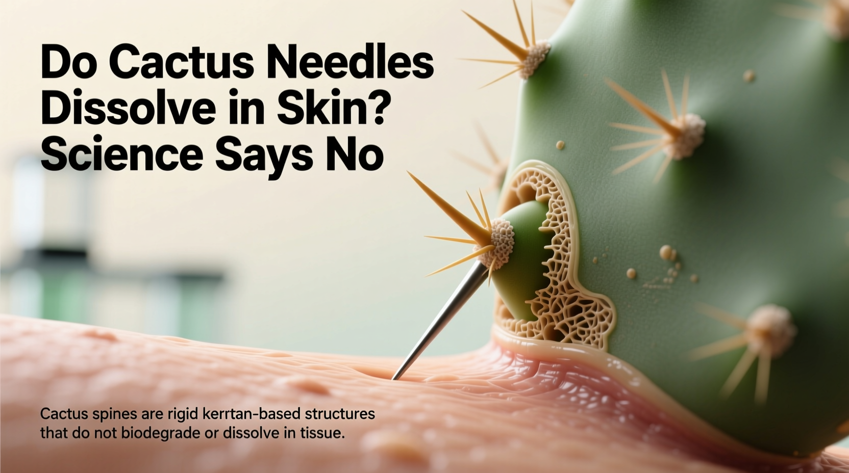 do cactus needles dissolve in skin