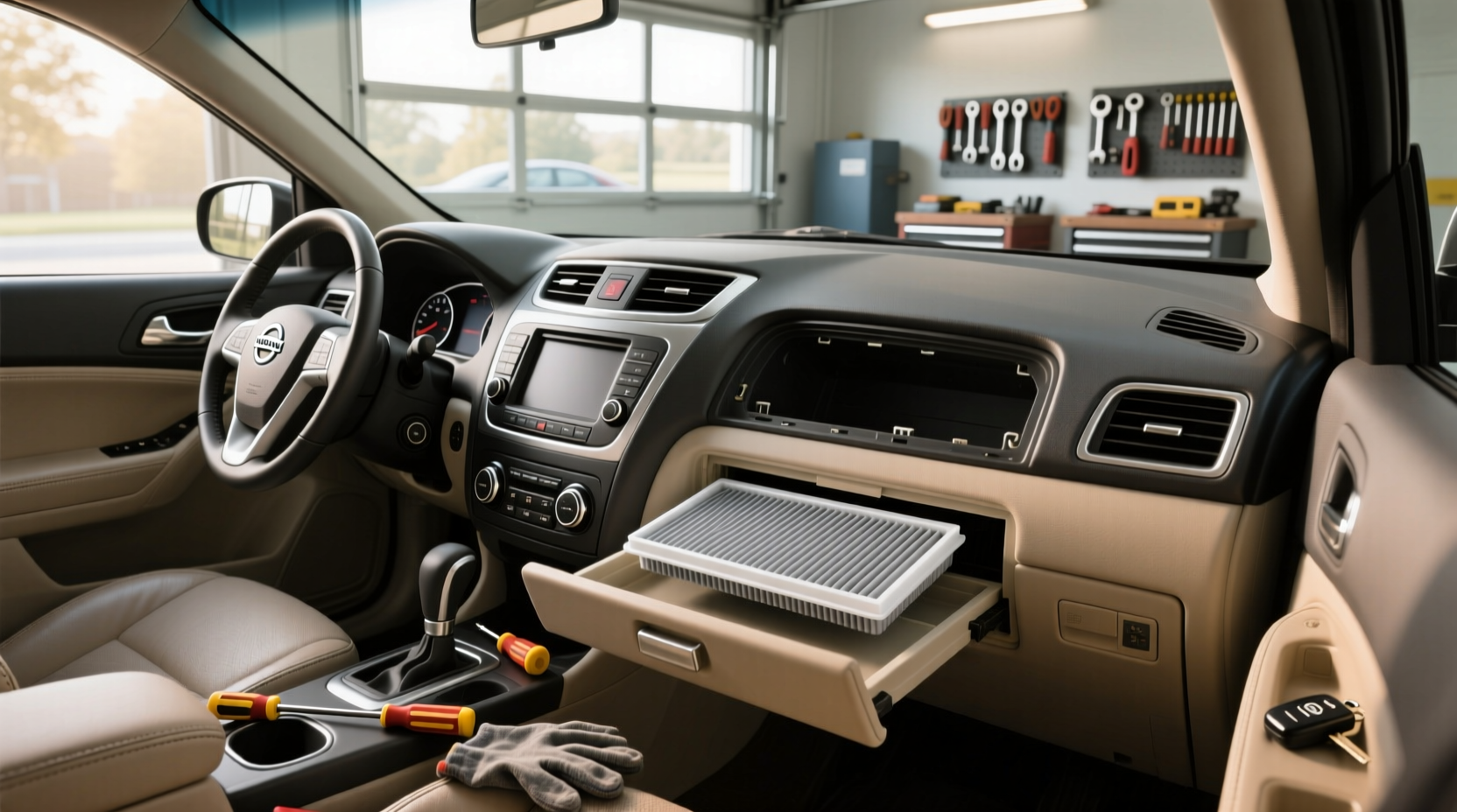 2010 nissan rogue cabin air filter location replacement