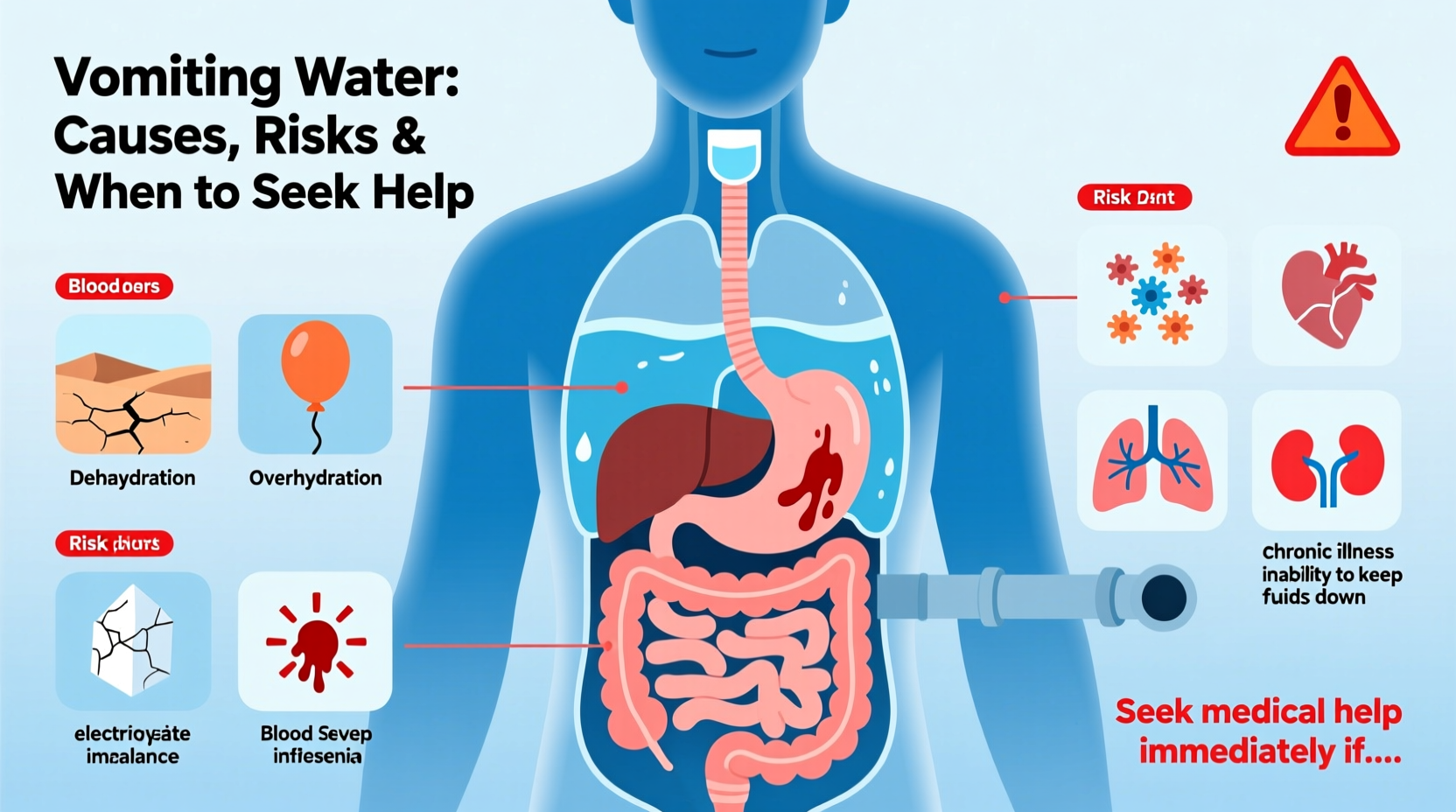 vomiting water common causes risks and when to seek help