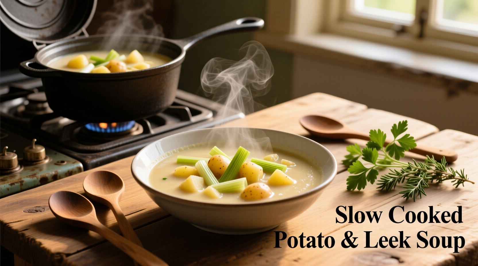 slow cook potato and leek soup
