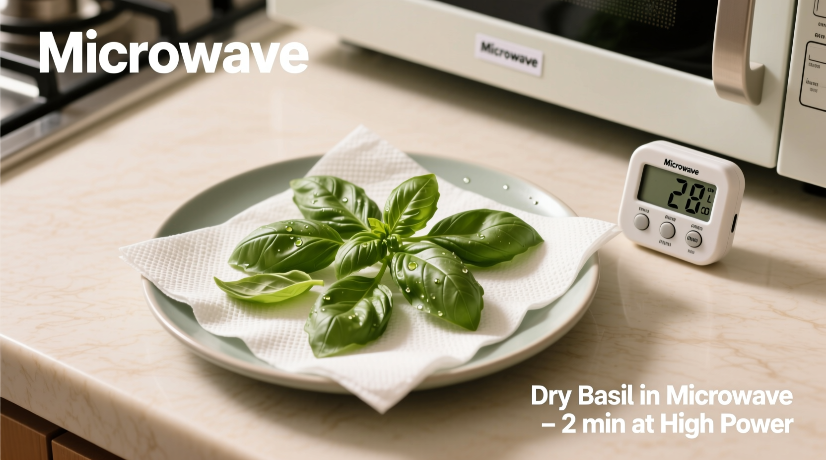 How to Dry Basil in the Microwave Quickly