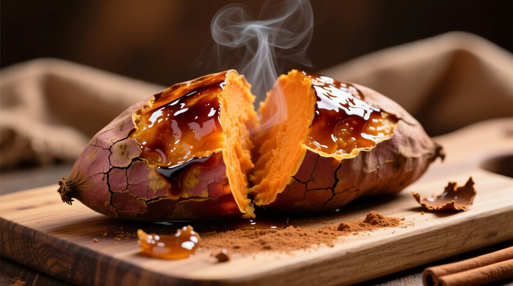 Perfectly baked sweet potatoes with caramelized skin