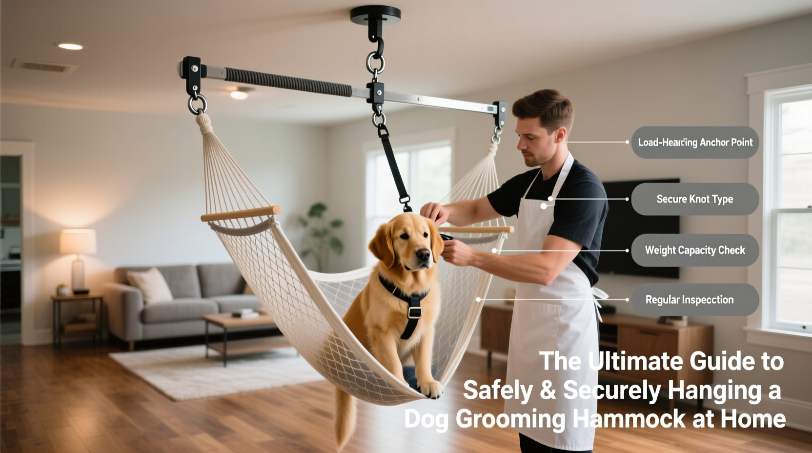 the ultimate guide to safely and securely hanging a dog grooming hammock at home
