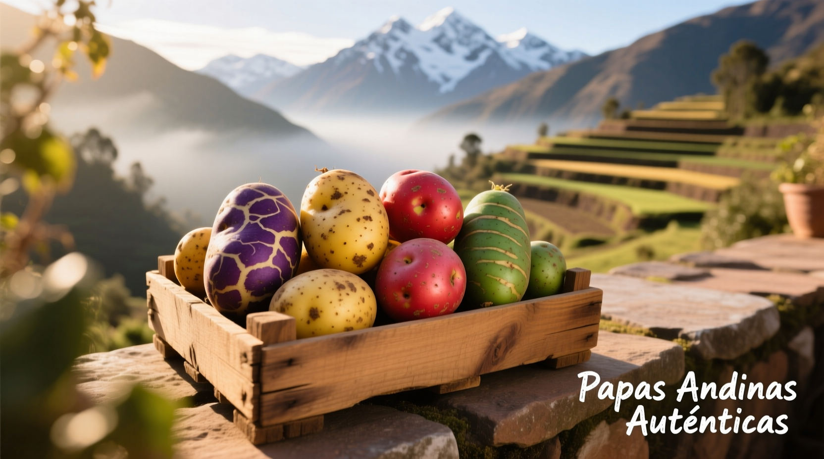 Traditional Andean potato varieties in multiple colors
