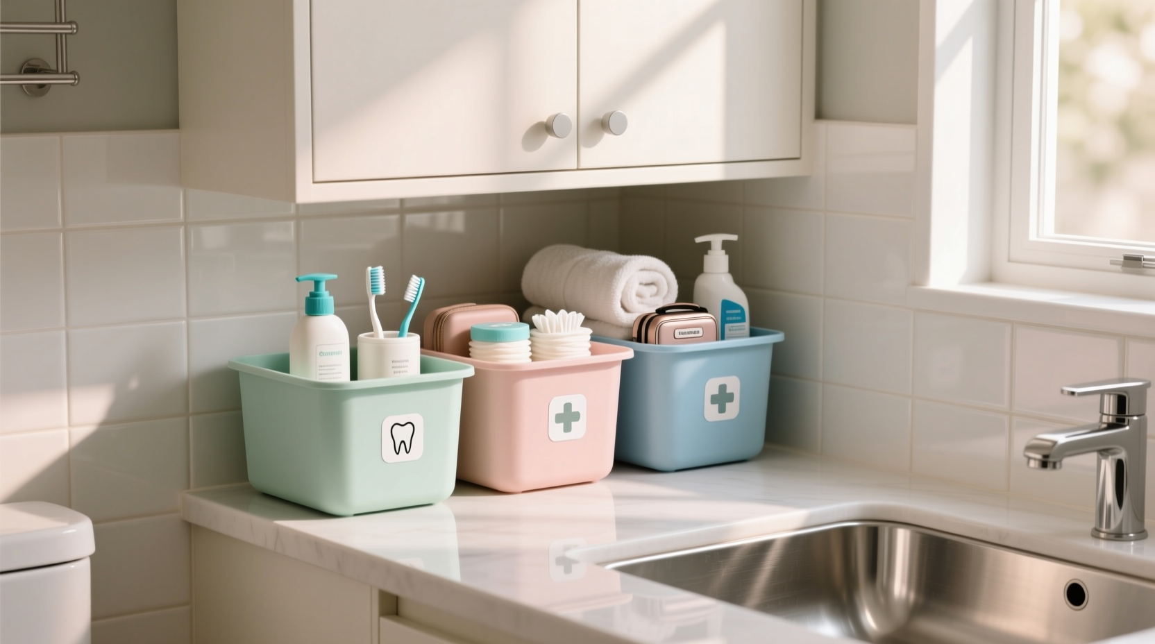 items to store under bathroom sink