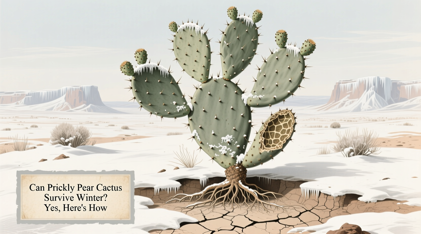 can prickly pear cactus survive winter