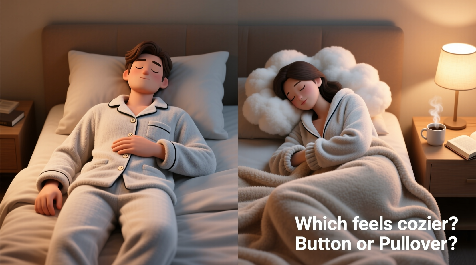 button vs pullover pajamas which set feels cozier for sleep