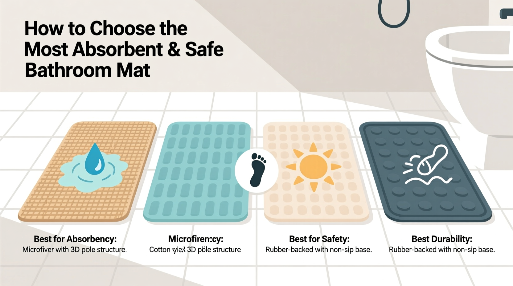 how to select the most absorbent bathroom mat for a dry and safe space