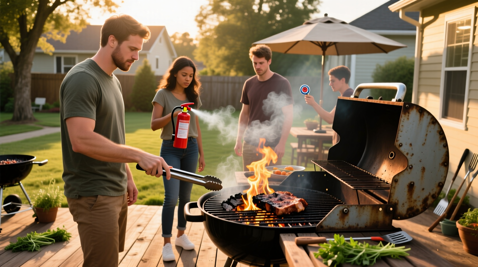 guide how to control fires flare ups while grilling barbecuing cooking out