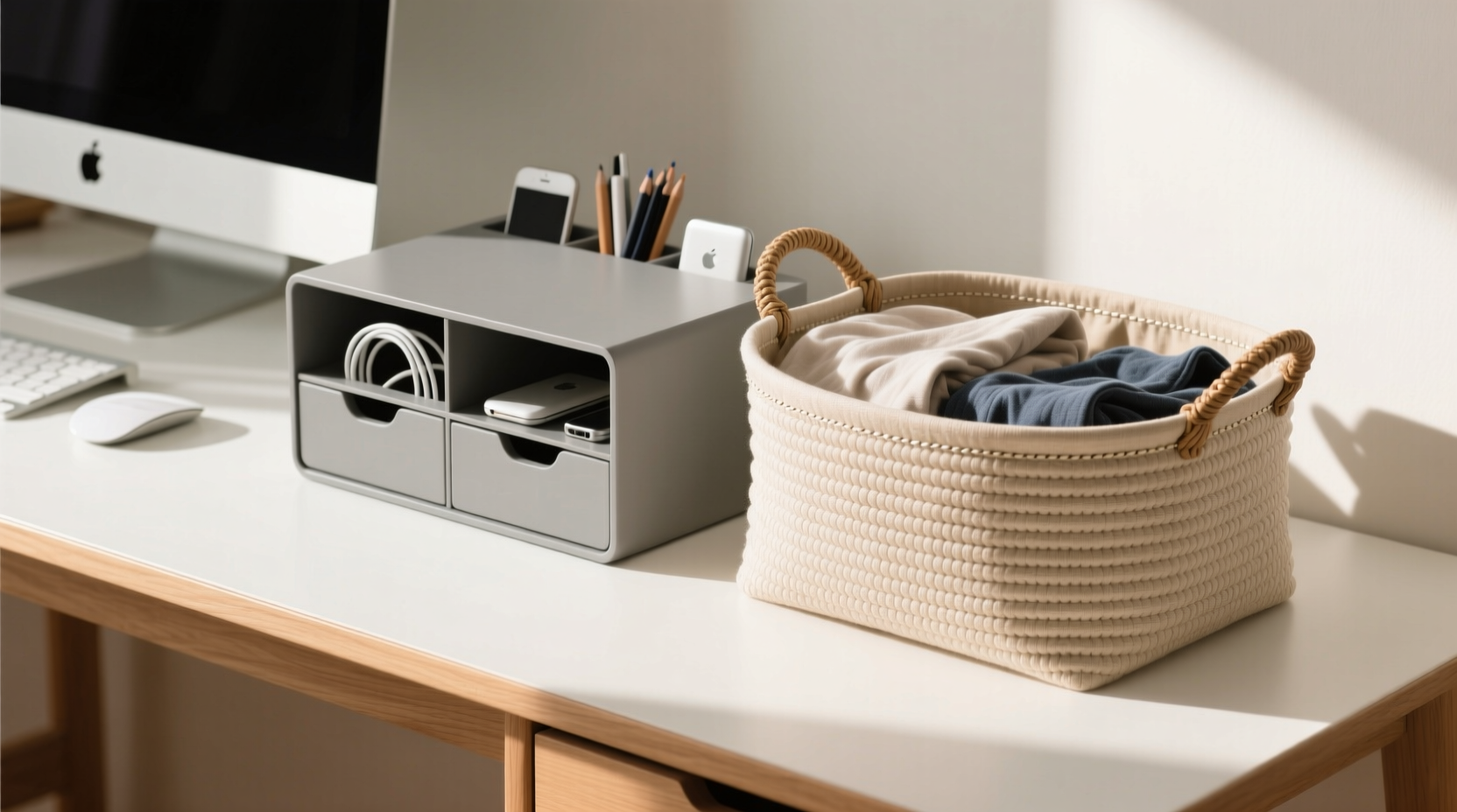 desktop storage box vs clothes hamper is your clutter better off hidden or contained