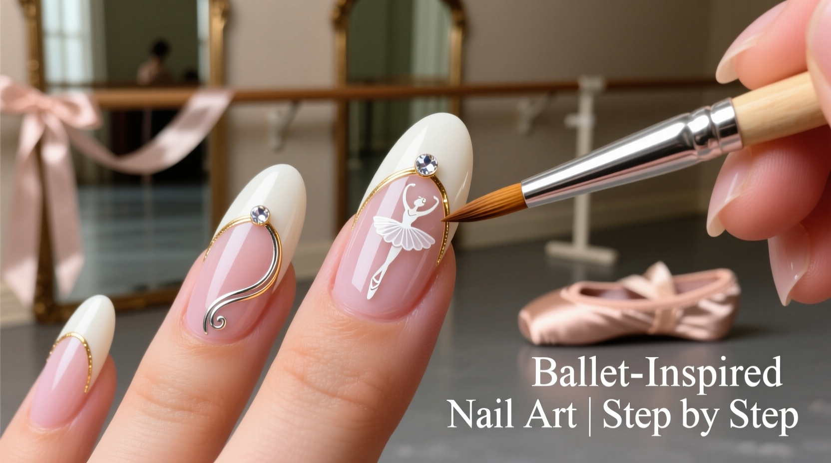 step by step guide to decorating ballet dancer nails with fake nails for a graceful finish