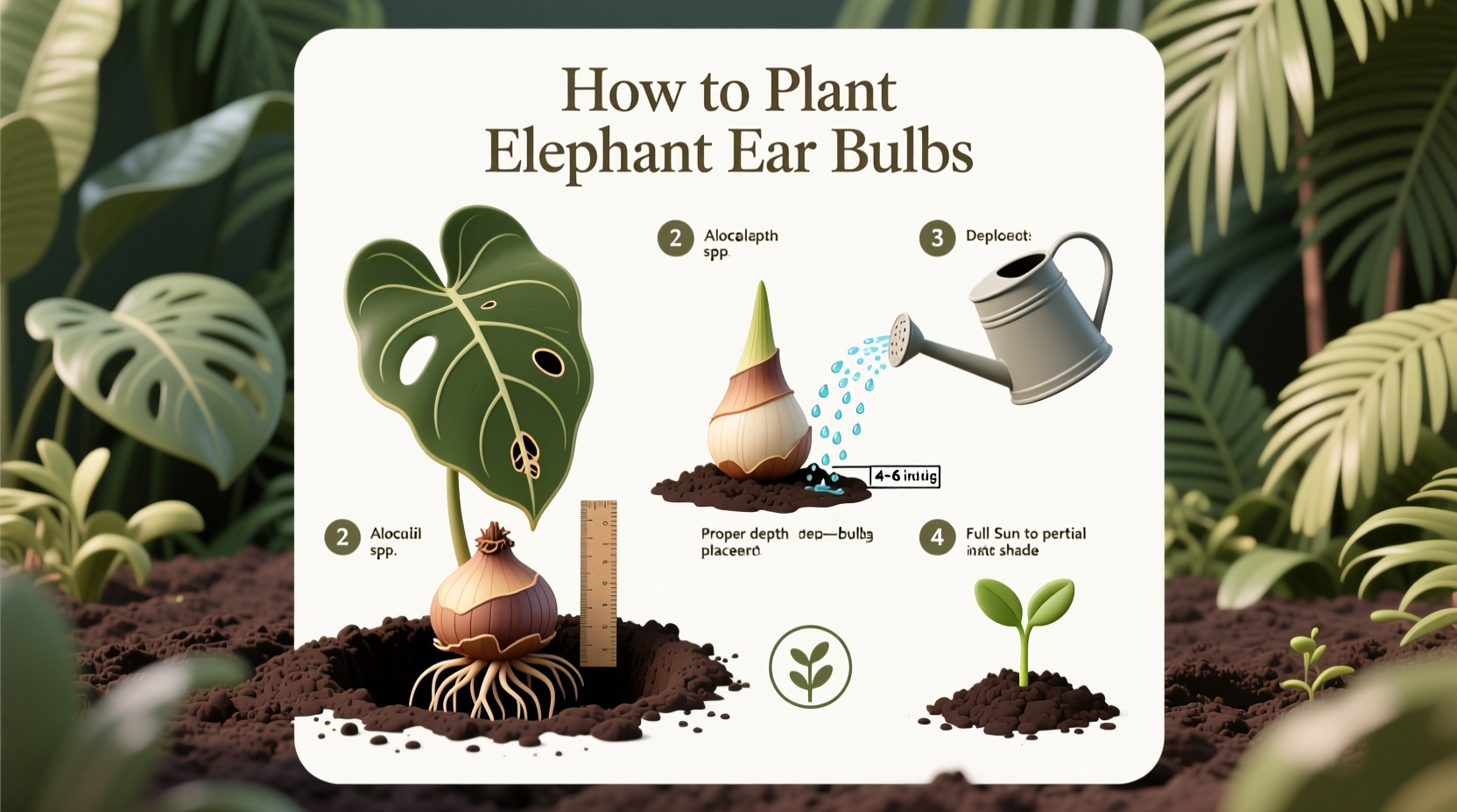 how do you plant elephant ear bulbs