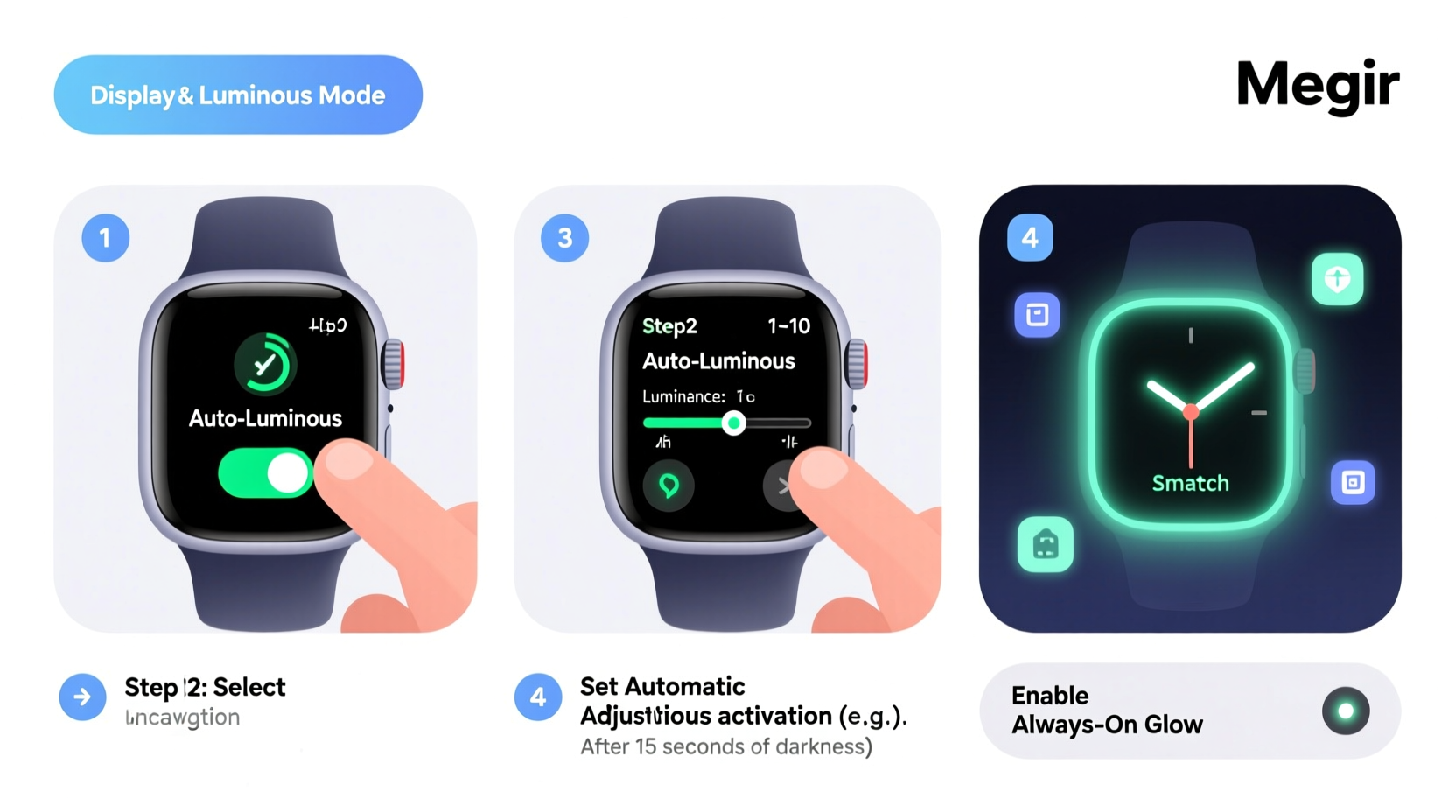 step by step guide to activating and maximizing the luminous function on your megir watch