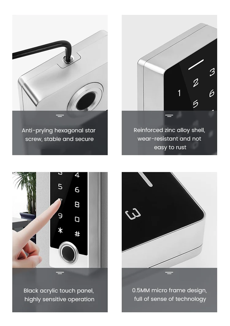 Fingerprint Touch-Screen Standalone Access Control MR-FKTS2 IP68 fingerprint door access control system with keypad rfid for office building TF1
