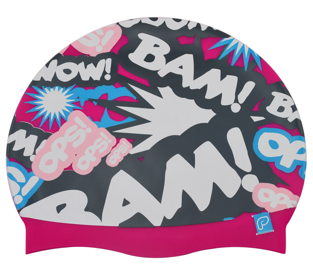 Granulated silicone swimming cap with custom Logo printed