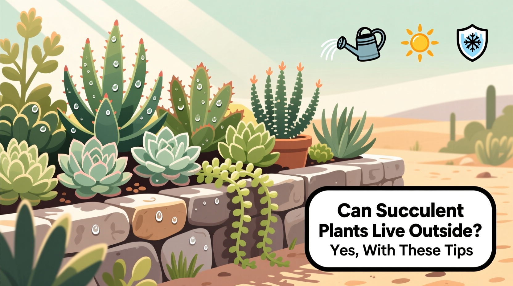 can succulent plants live outside