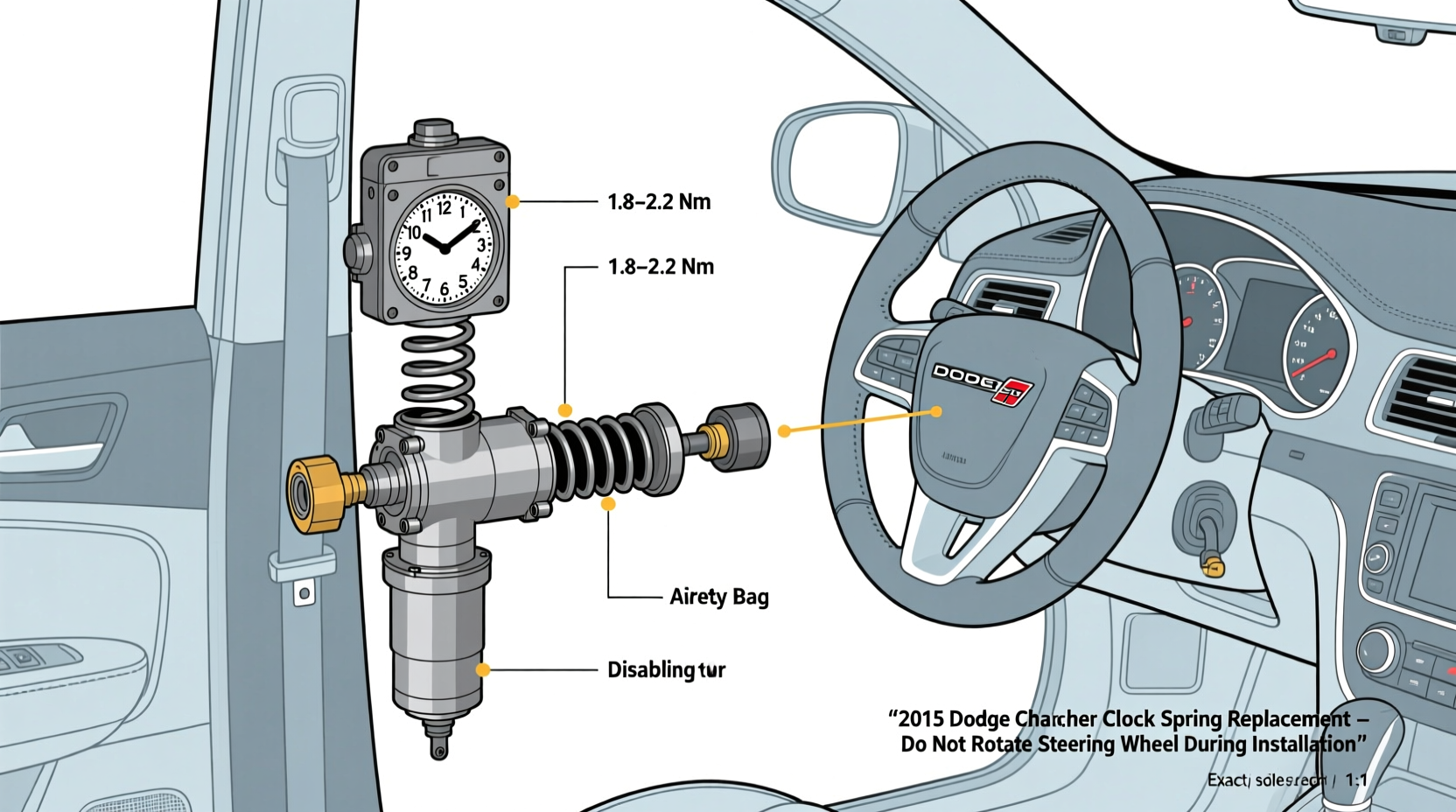 charger 2015 clock spring replace