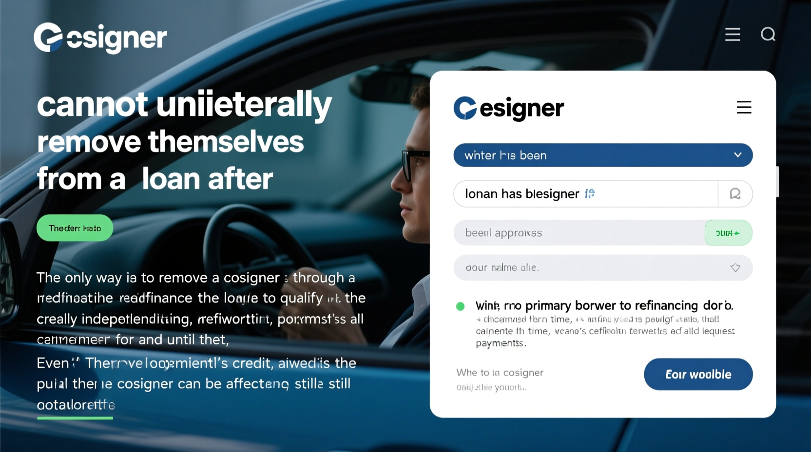 can a cosigner remove themselves from a car loan