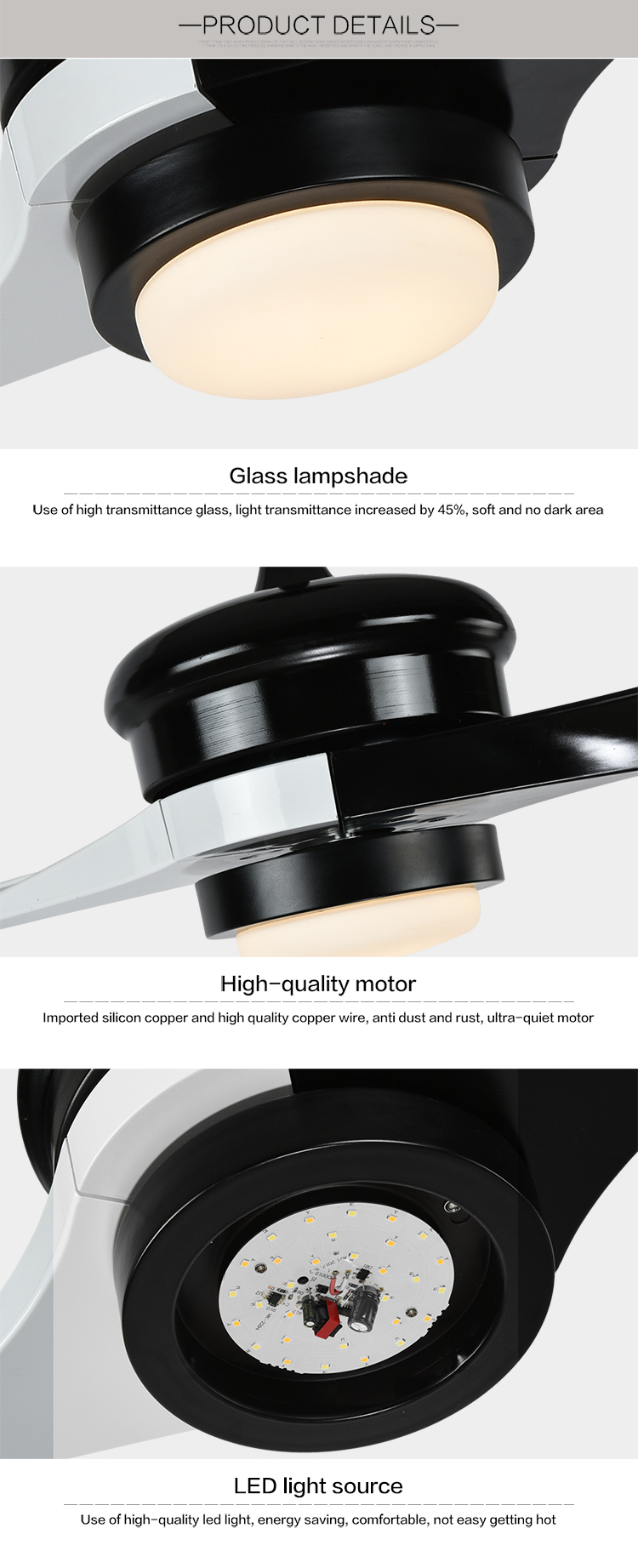 High Quality Unique Retro Style Light Chandelier Pendant Modern Ceiling Fan With Light