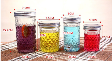 Wholesales Factory Price Glass Jar With Metal Cover/Glass Storage Jar With 2 Part Lid Top Glass