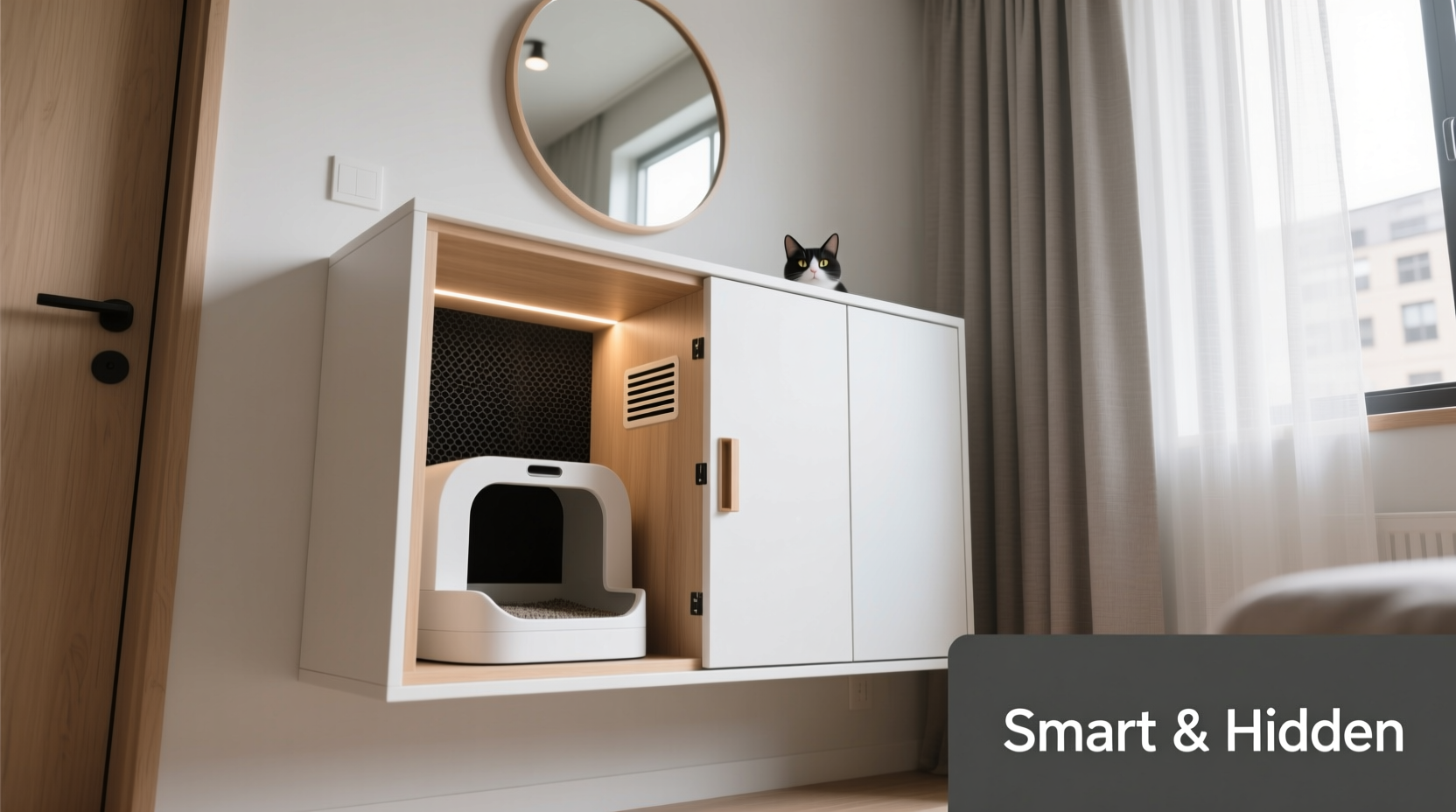 creative and space saving solutions to hide a cat litter box in your small apartment