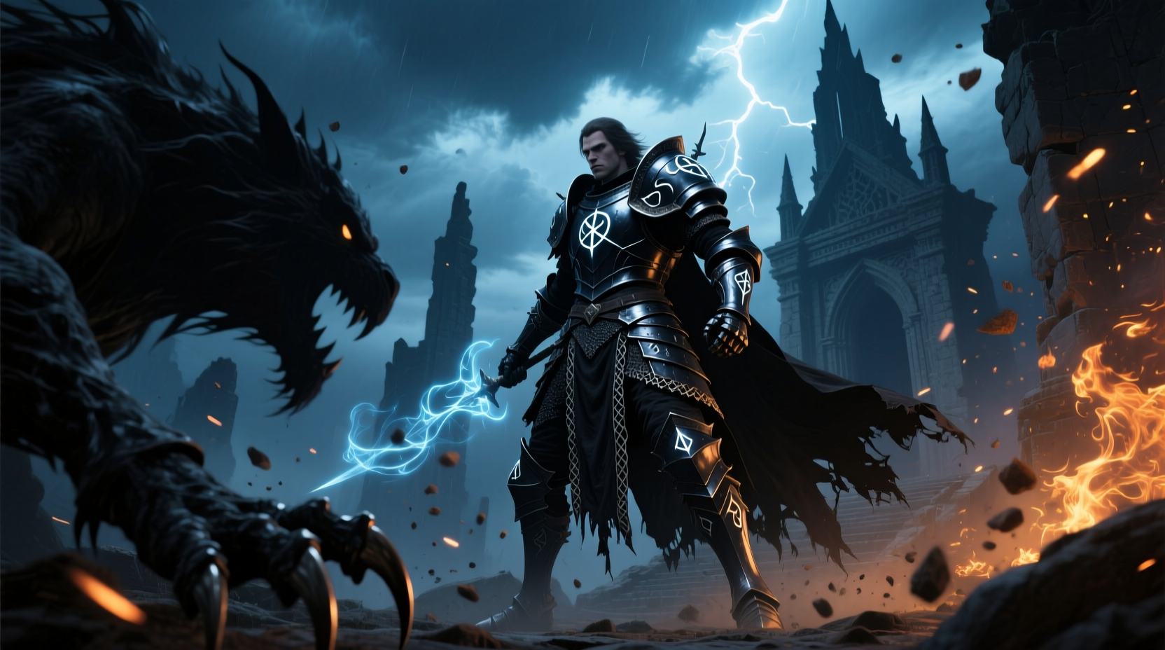 Player wearing crafted Night's Silence armor set in ESO combat scenario