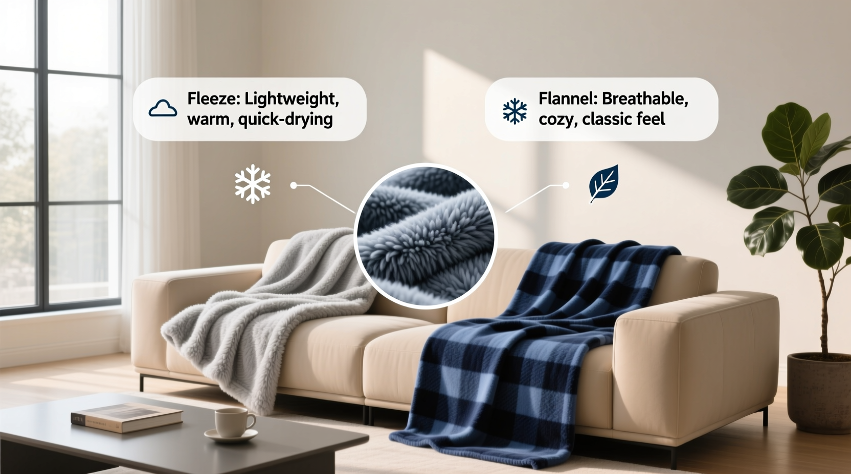 fleece vs flannel throw blankets does the material really matter